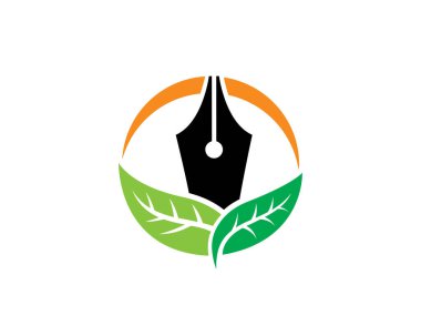 Eco Writer Logo Template, Icon, Symbol