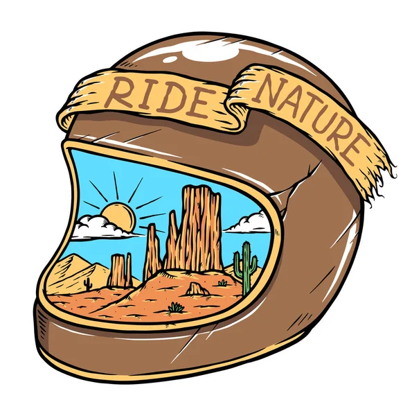 Desert Motorbike Helmet Vector Illustration — Image vectorielle