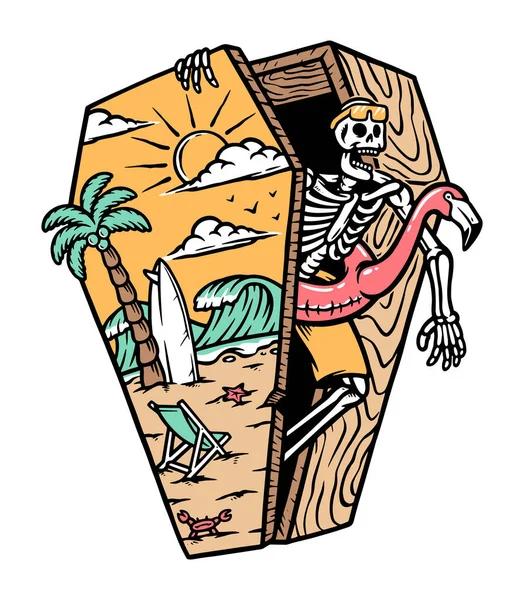 Cráneo Playa Ataúd — Archivo Imágenes Vectoriales