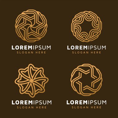 Zarif soyut çember monolin logo tasarımı