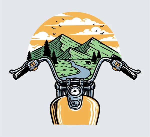 Adventure Rider Mountains — Vector de stock