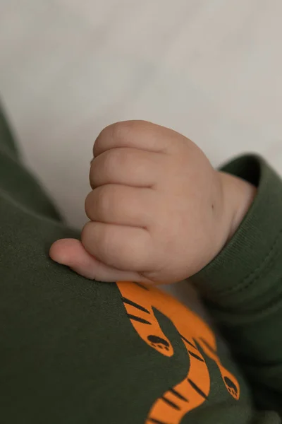 Small Hand Three Month Old Baby — Fotografia de Stock