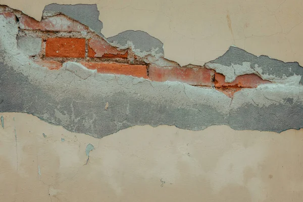 Sfondo Dipinto Muro Cemento Con Una Crepa — Foto Stock