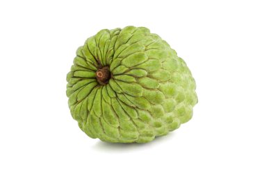 Annona ya da Şeker Elması kırpma yolu olan beyaz bir arkaplanda izole edilmiş. Tayland meyve diyeti ve vejetaryen beslenme