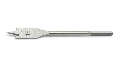 Düz matkap uçları, ingiliz anahtarıyla karbon çeliği düz, tahta kesiciler için sıkıcı parçalar, DIY el işi, kapat. Seçici odak.