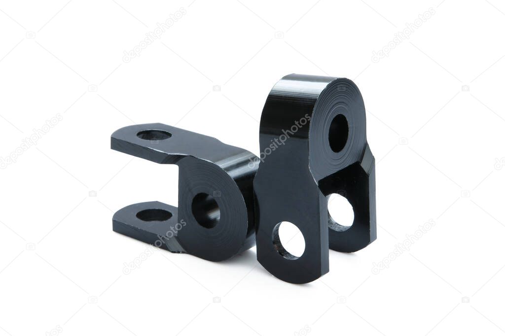 Rear shock extenders for electric bike isolated on white background, clipping path.