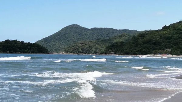 Praia Paradisiaca Litoral Norte Sao Paulo Ceu Azul Mar Azul — Foto de Stock