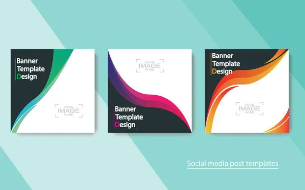 Set Banner Social Media Post Design Vector Illustrations — Stock Vector