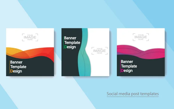 Set Banner Social Media Post Design Vector Illustrations — Stock Vector