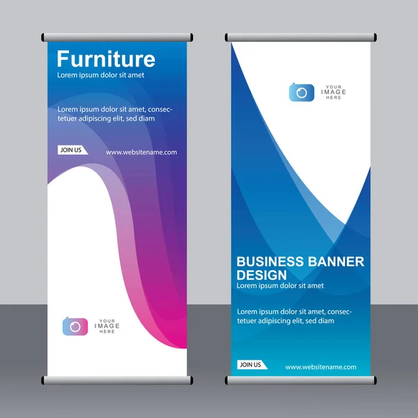 Business Banner Roll Set Standee Banner Template Bannière Moderne — Image vectorielle