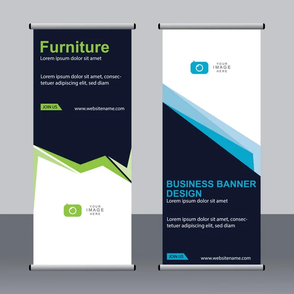 Business Banner Roll Set Standee Banner Πρότυπο Modern Banner — Διανυσματικό Αρχείο