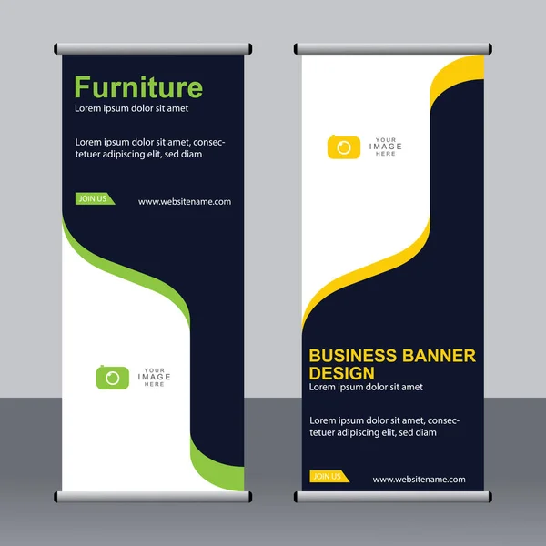 Banner Negócios Roll Set Standee Banner Template Banner Moderno — Vetor de Stock