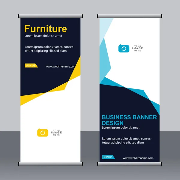 Business Banner Roll Set Standee Banner Template Banner Moderno — Vettoriale Stock