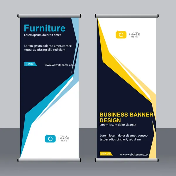 Business Banner Aufrollen Set Standee Banner Vorlage Modernes Banner — Stockvektor