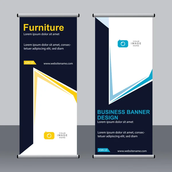 Business Banner Aufrollen Set Standee Banner Vorlage Modernes Banner — Stockvektor