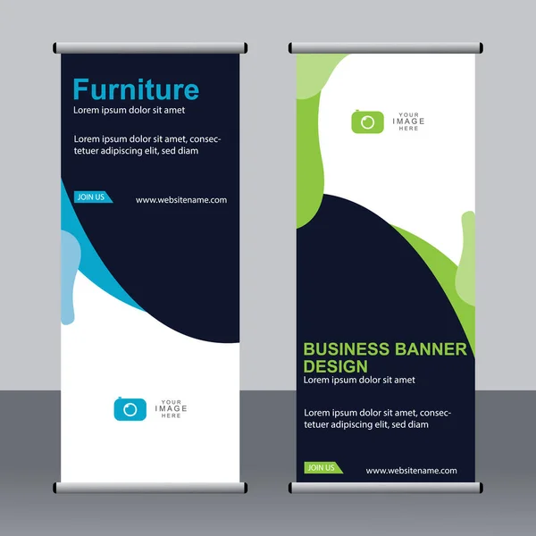 Banner Negocios Roll Set Standee Banner Template Banner Moderno — Vector de stock