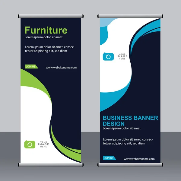 Business Banner Roll Set Standee Banner Template Bannière Moderne — Image vectorielle