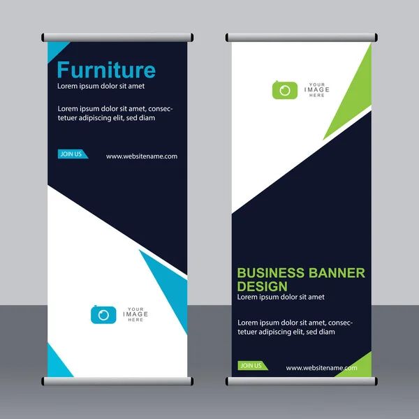 Business Banner Roll Set Standee Banner Template Banner Moderno — Vettoriale Stock