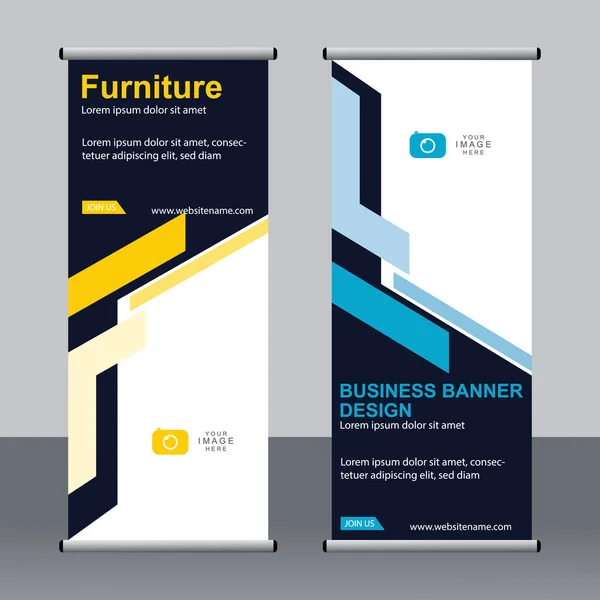 Business Banner Roll Set Standee Banner Template Banner Moderno — Vettoriale Stock