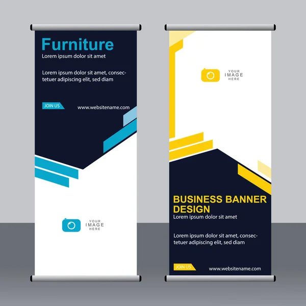 Business Banner Roll Set Standee Banner Template Modern Banner — Stock Vector