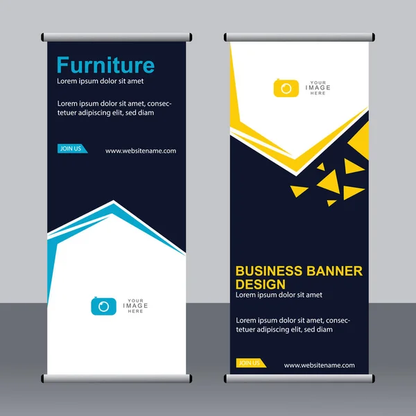 Business Banner Roll Set Standee Banner Template Banner Moderno — Vettoriale Stock