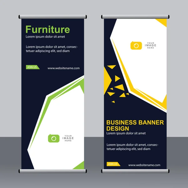 Business Banner Roll Set Standee Banner Template Banner Moderno — Vettoriale Stock