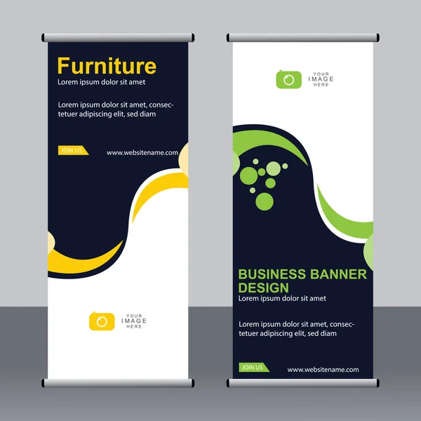 Business Banner Roll Set Standee Banner Template Bannière Moderne — Image vectorielle