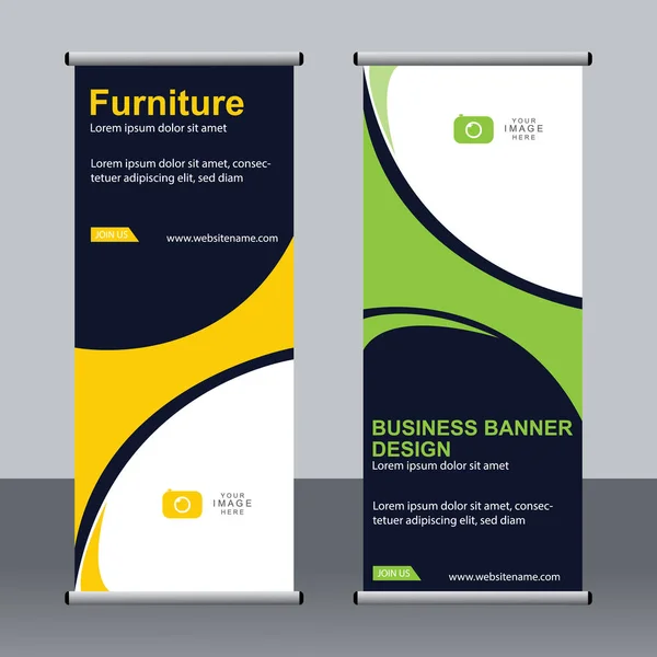 Business Banner Roll Set Standee Banner Template Bannière Moderne — Image vectorielle