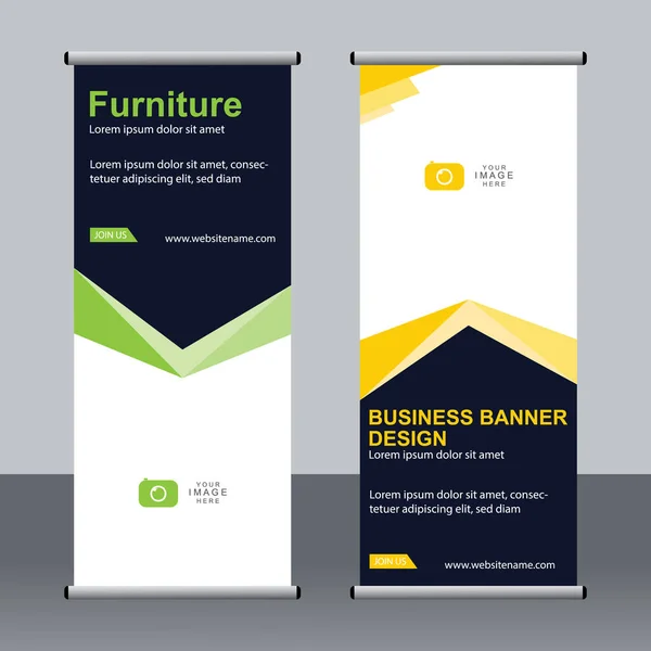 Business Banner Roll Set Standee Banner Πρότυπο Modern Banner — Διανυσματικό Αρχείο