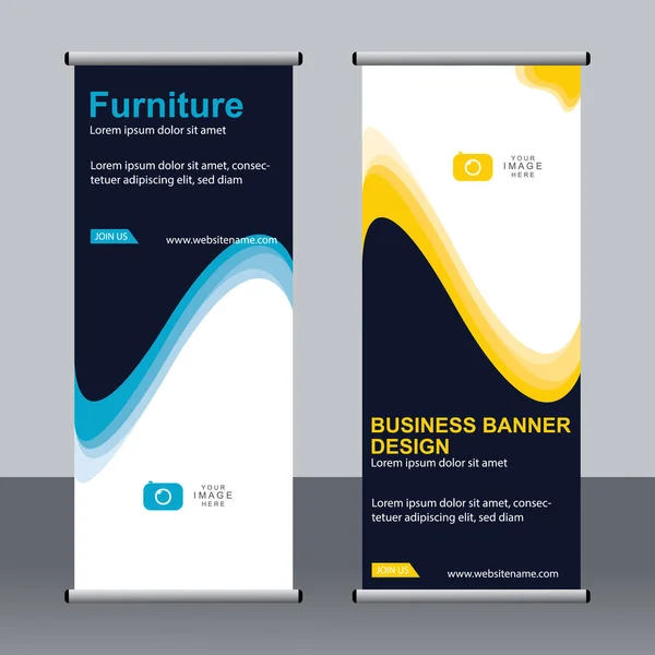 Banner Negocios Roll Set Standee Banner Template Banner Moderno — Vector de stock