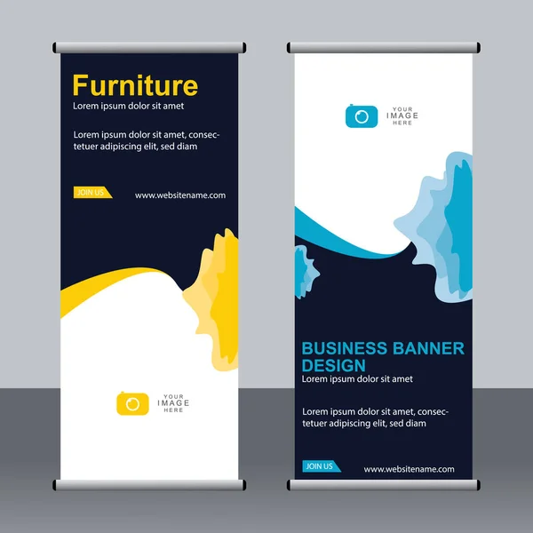 Banner Negocios Roll Set Standee Banner Template Banner Moderno — Archivo Imágenes Vectoriales