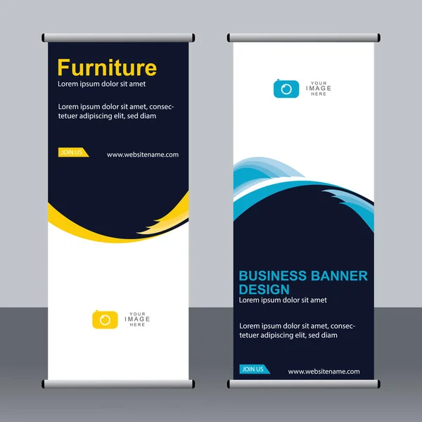 Banner Negocios Roll Set Standee Banner Template Banner Moderno — Vector de stock