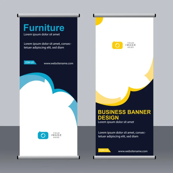 Business Banner Roll Set Standee Banner Template Banner Moderno — Vettoriale Stock