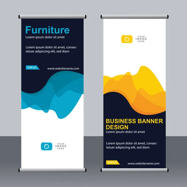 Banner Negocios Roll Set Standee Banner Template Banner Moderno — Vector de stock