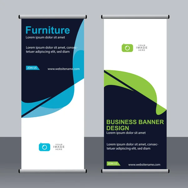 Business Banner Aufrollen Set Standee Banner Vorlage Modernes Banner — Stockvektor