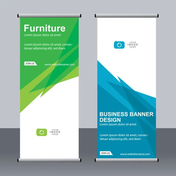 Business Banner Roll Set Standee Banner Template Bannière Moderne — Image vectorielle