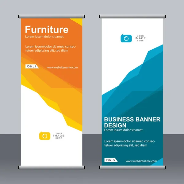 Banner Negócios Roll Set Standee Banner Template Banner Moderno — Vetor de Stock