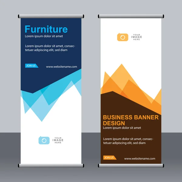 Business Banner Roll Set Standee Banner Template Modern Banner — Stock Vector