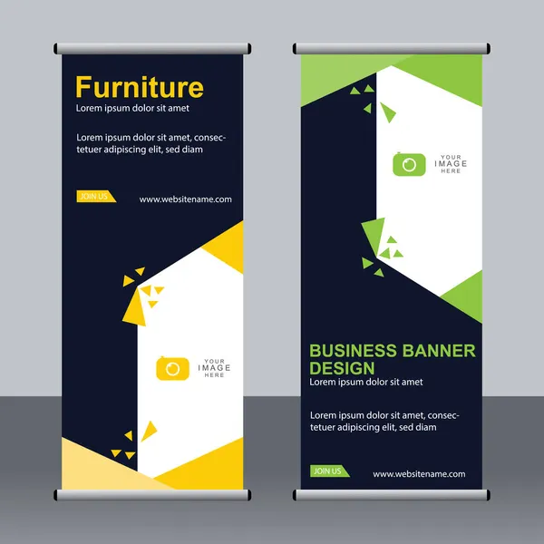 Banner Negocios Roll Set Standee Banner Template Banner Moderno — Archivo Imágenes Vectoriales