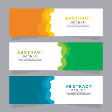 Vektör tasarım web pankartı şablonu. Web Tasarım Elementleri - Başlık Tasarımı. Gri arkaplan üzerine soyut geometrik web afişi şablonu. Modern pankart.