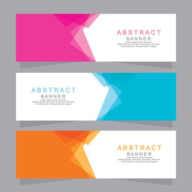 Vektör tasarım web pankartı şablonu. Web Tasarım Elementleri - Başlık Tasarımı. Gri arkaplan üzerine soyut geometrik web afişi şablonu. Modern pankart.