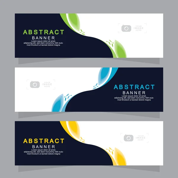 Vector Abstract Design Web Banner Template Web Design Elements Header — Stock Vector