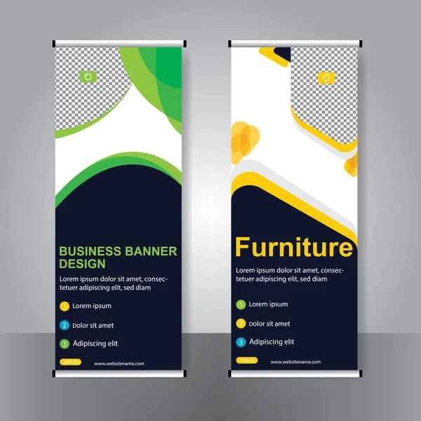 Banner Negocios Roll Set Standee Banner Template Banner Moderno — Archivo Imágenes Vectoriales