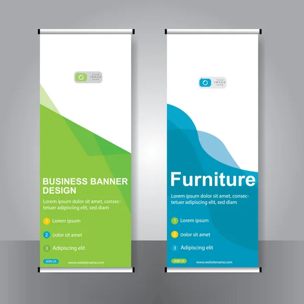 Business Banner Roll Set Standee Banner Template Modern Banner — Stock Vector