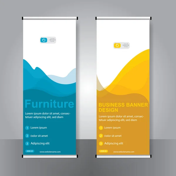 Business Banner Roll Set Standee Banner Template Bannière Moderne — Image vectorielle