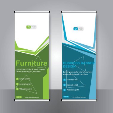 Ticari afişler asılıyor Standee bayrağı modern pankartın şablonu.
