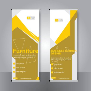 Ticari afişler asılıyor Standee bayrağı modern pankartın şablonu.