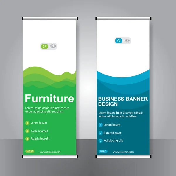 Business Banner Roll Set Standee Banner Template Modern Banner — Stock Vector