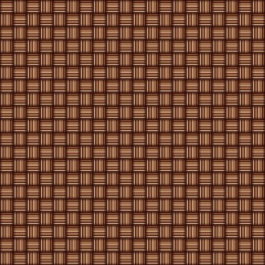 Çaprazlanmış sarı veya kahverengi pipet dokuması olan rattan mat.