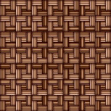 Çaprazlanmış sarı veya kahverengi pipet dokuması olan rattan mat.